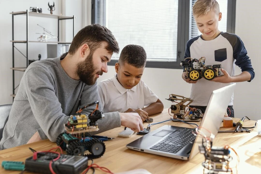 Web image: Father Sons Making Robot
